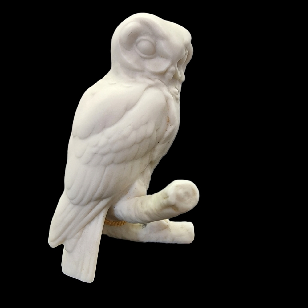 NOS White Porcelain Figurine Owl on Branch Lorenz Hutschenreuther Germany Tagged